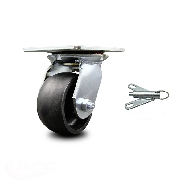 4 Inch Heavy Duty Glass Filled Nylon Caster with Ball Bearing and Swivel Lock